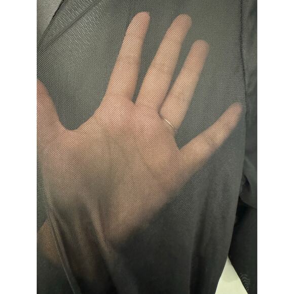 Black Unbranded Sheer Mesh XL Romper Beach Swim Festival Concert Cover Up Ruched - Picture 3 of 7